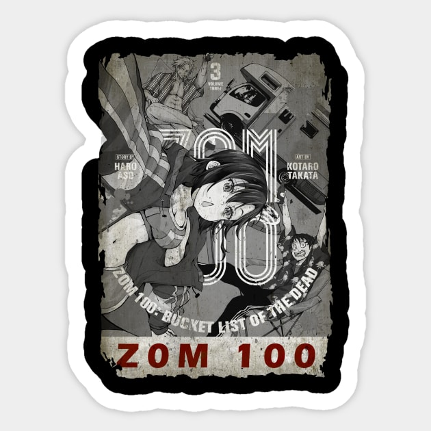 Zom 100 Vintage Frame Sticker by WHITE ANGEL STUDIO